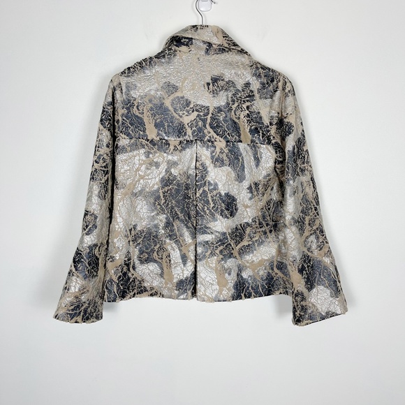 Vintage Lorain Croft Silver Textured Short Swing Jacket - Picture 2 of 6